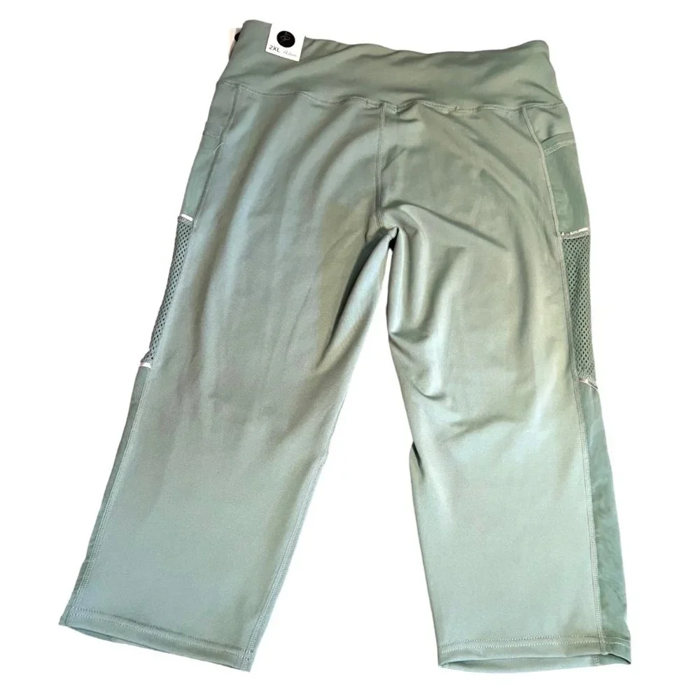Otos Pants Womens 2XL Green Activewear Capri Athletic - Picture 2 of 6